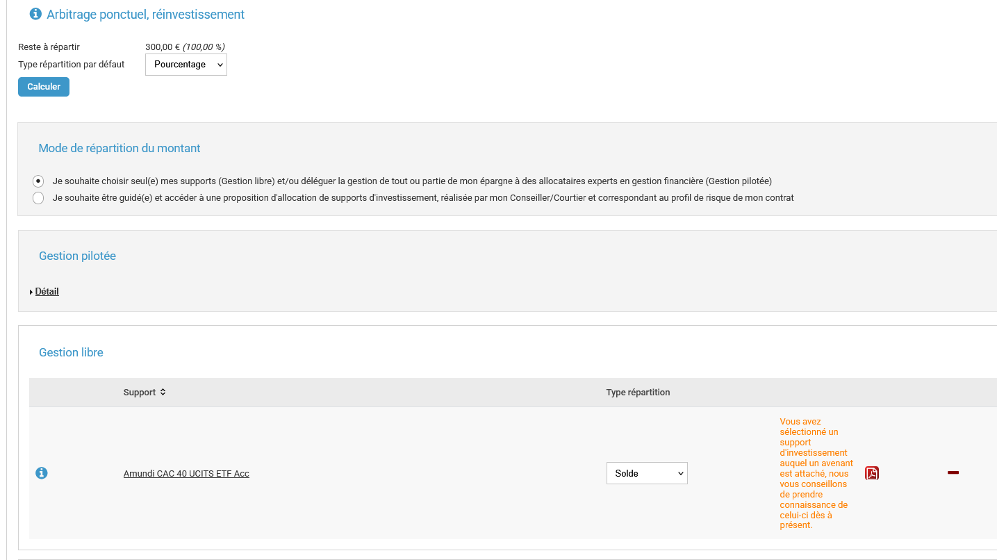 gestion libre linxea spirit 2